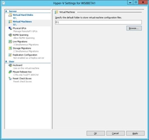 10 советов по начальной настройке среды Hyper-V. Совет 9: Задайте пути по умолчанию к виртуальным машинам и дискам