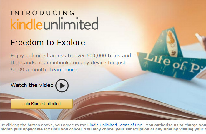 Kindle Unlimited: месячный абонемент за $9,99 на книги из Amazon
