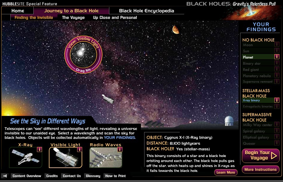 Ищем черные дыры и сверхновые с веб приложением Black Holes