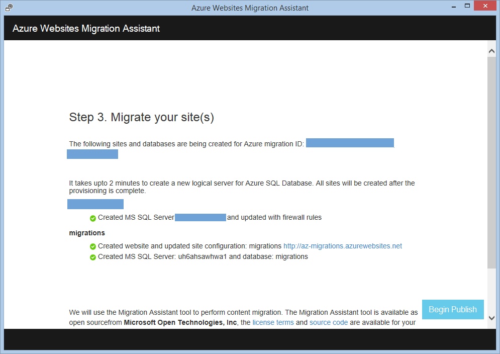 Миграция сайтов в облако вместе с Azure Websites Migration Assistant