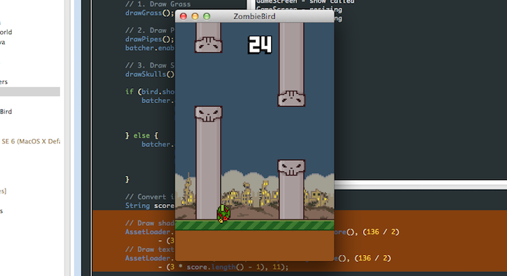 [LibGDX] Создаем клон Flappy Bird — Zombie Bird - 76