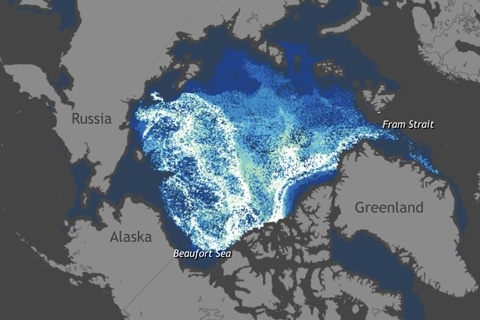27 лет арктических льдов за одну минуту - 1