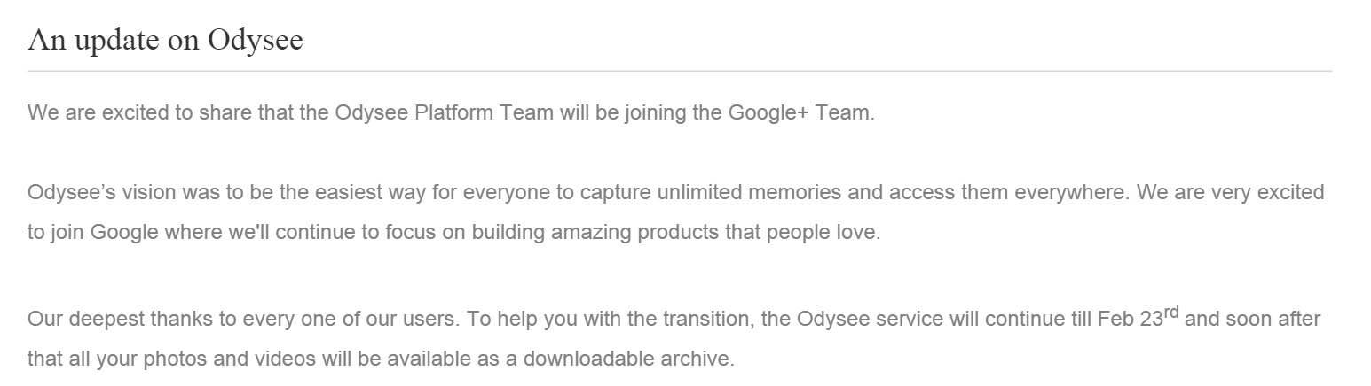 Google поглотил приложение для сохранения фото оффлайн Odysee - 1