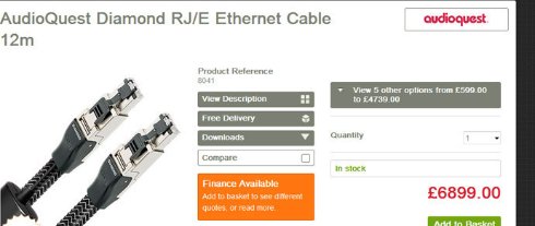 Британцы предлагают Ethernet кабель за $10 500 для аудиофилов