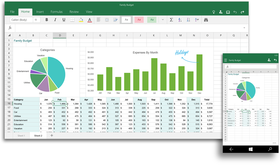 Excel for Windows 10