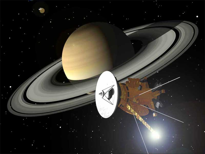 Cassini сфотографировал три спутника Сатурна одновременно - 1