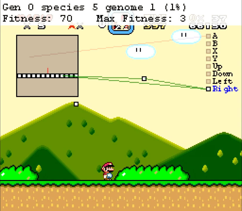 Нейроэволюционный алгоритм учится играть в Mario - 2