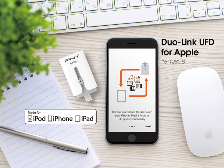 Флэш-накопитель PNY DUO-Link M можно подключать к устройствам с iOS напрямую
