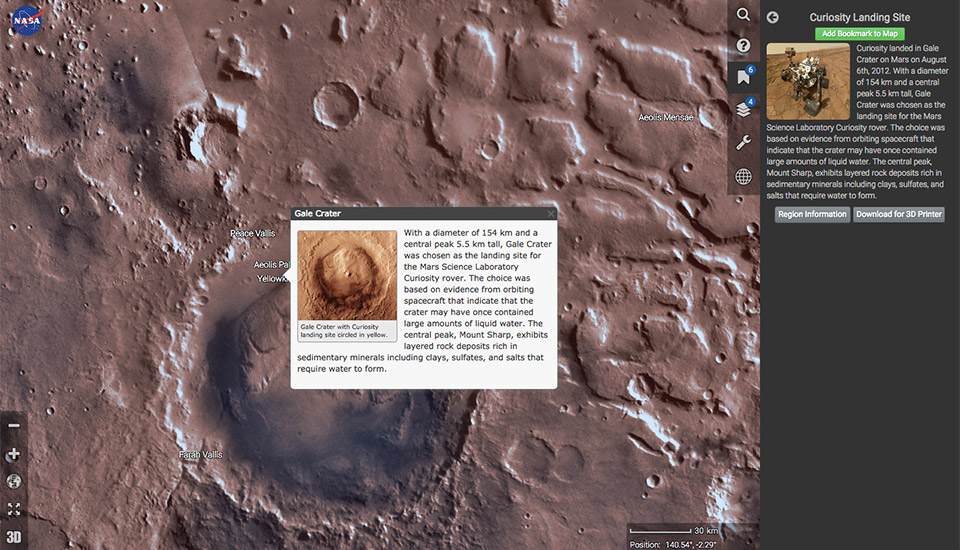 NASA предложила картографический сервис для изучения Марса - 1