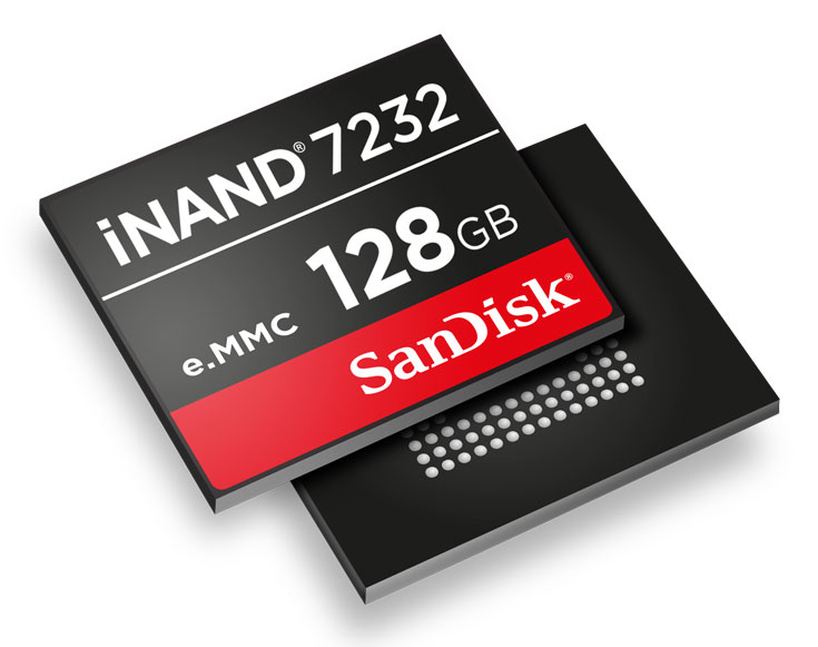 Объем встраиваемых твердотельных накопителей SanDisk iNAND 7232 достигает 128 ГБ - 1