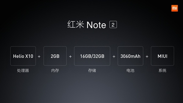 Xiaomi Redmi Note 2, спецификации
