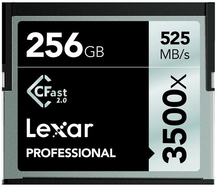 Карты памяти Lexar Professional 3600x и 3500x CFast 2.0 адресованы тем, кто занимается съемкой видео 4К