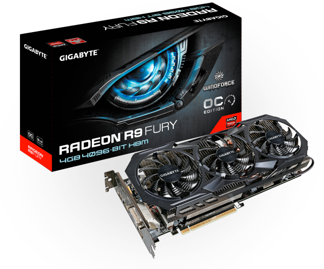 3D-карта Gigabyte Radeon R9 Fury GV-R9FURYWF3OC-4GD получила прибавку к частоте GPU