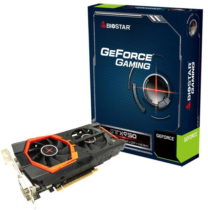 Конфигурация Biostar GeForce Gaming GTX 950 включает 768 ядер CUDA
