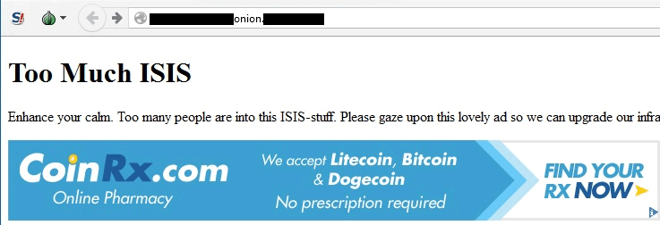 Хакеры взломали сайт ИГИЛ, разместили там рекламу лекарств и надпись «Успокойтесь» - 1