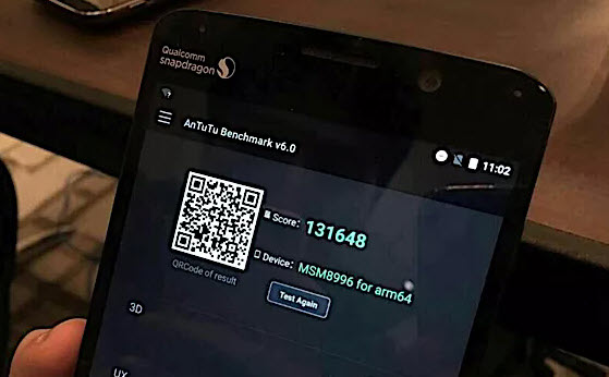 Тестовый смартфон Qualcomm на базе SoC Snapdragon 820 набрал более 130 000 баллов в AnTuTu 6.0