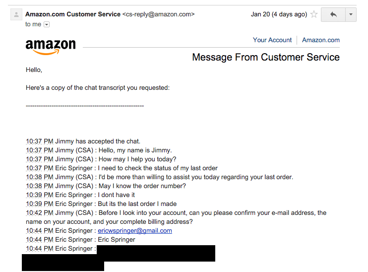 Служба поддержки клиентов, бэкдор от Amazon - 6