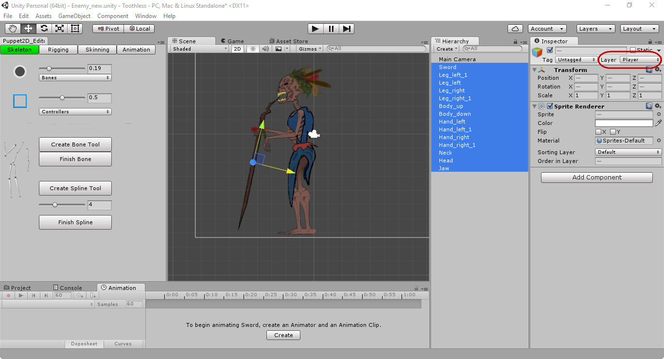 Скелетная 2D-анимация в Unity с помощью плагина Puppet2D - 4