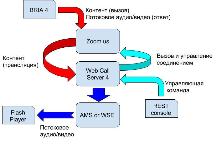 Схема тестирования с использованием сервиса zoom.us