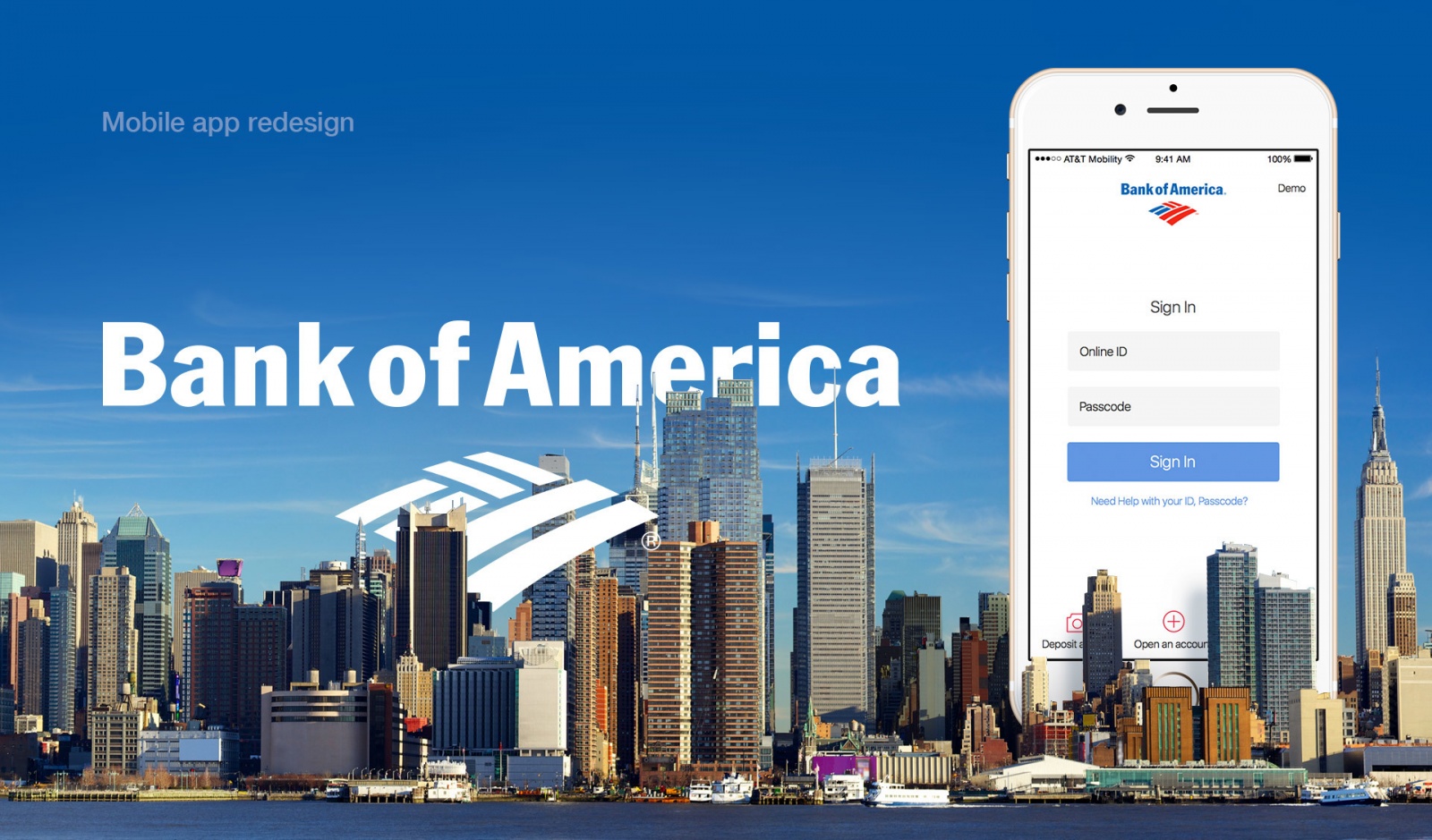 Редизайн приложения Bank of America: концепт - 1