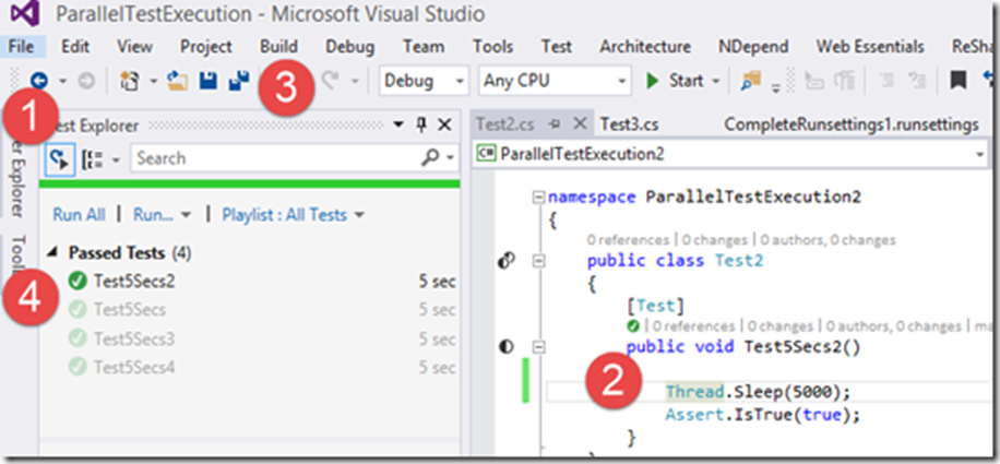 Параллельное выполнение тестов с учетом контекста с использованием Visual Studio 2015 Update 1 - 9