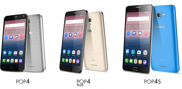 Alcatel анонсировала смартфоны Pop4, Pop4+ и Pop4S