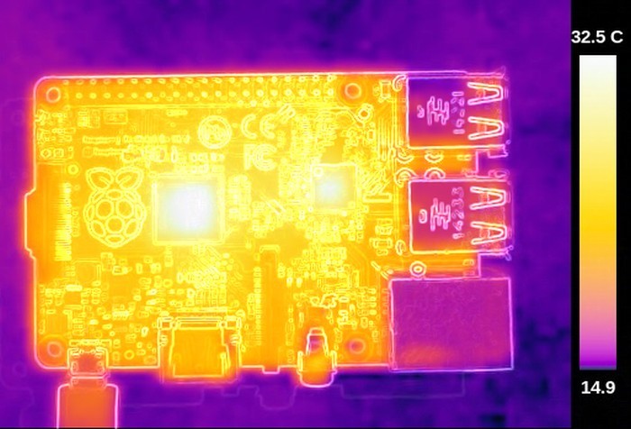 Термосъёмка Raspberry Pi 3 показала температуру 101ºC - 4