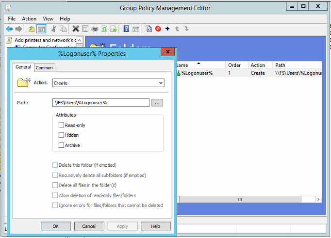 Добавление сетевых дисков с персональными папками для пользователей через GPP на примере Windows Server 2012R2 - 5