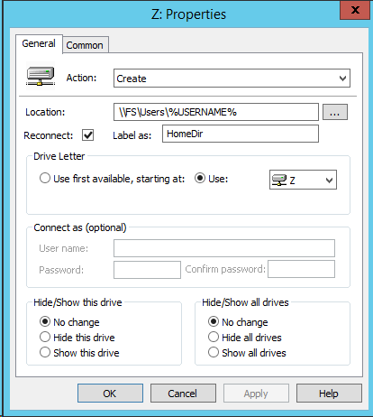 Добавление сетевых дисков с персональными папками для пользователей через GPP на примере Windows Server 2012R2 - 7