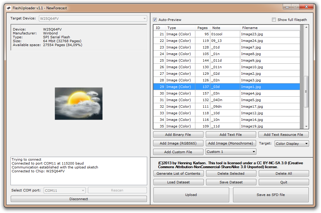 Ипользование SPI Flash памяти дисплея для хранения графических ресурсов или дисплей домашней метеостанции - 1