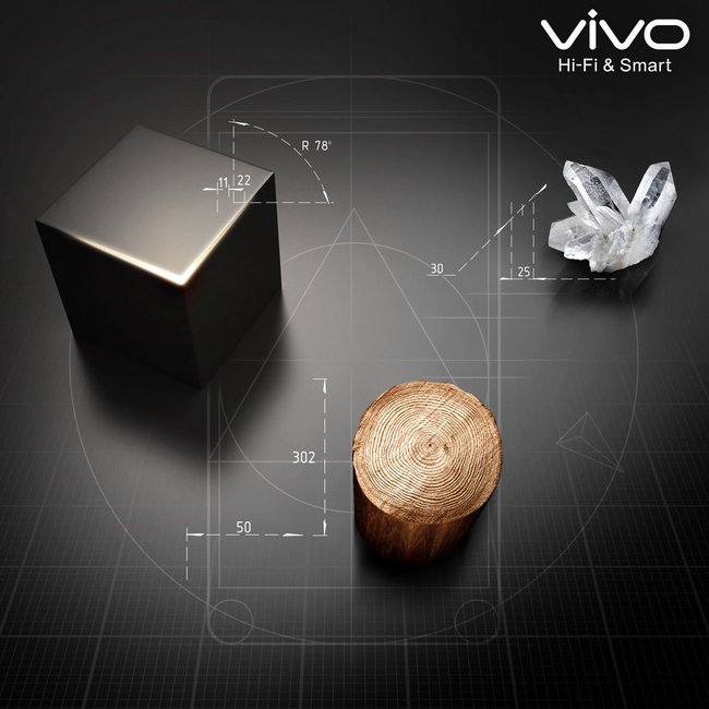 При создании смартфона vivo V3 используются металл, стекло и дерево