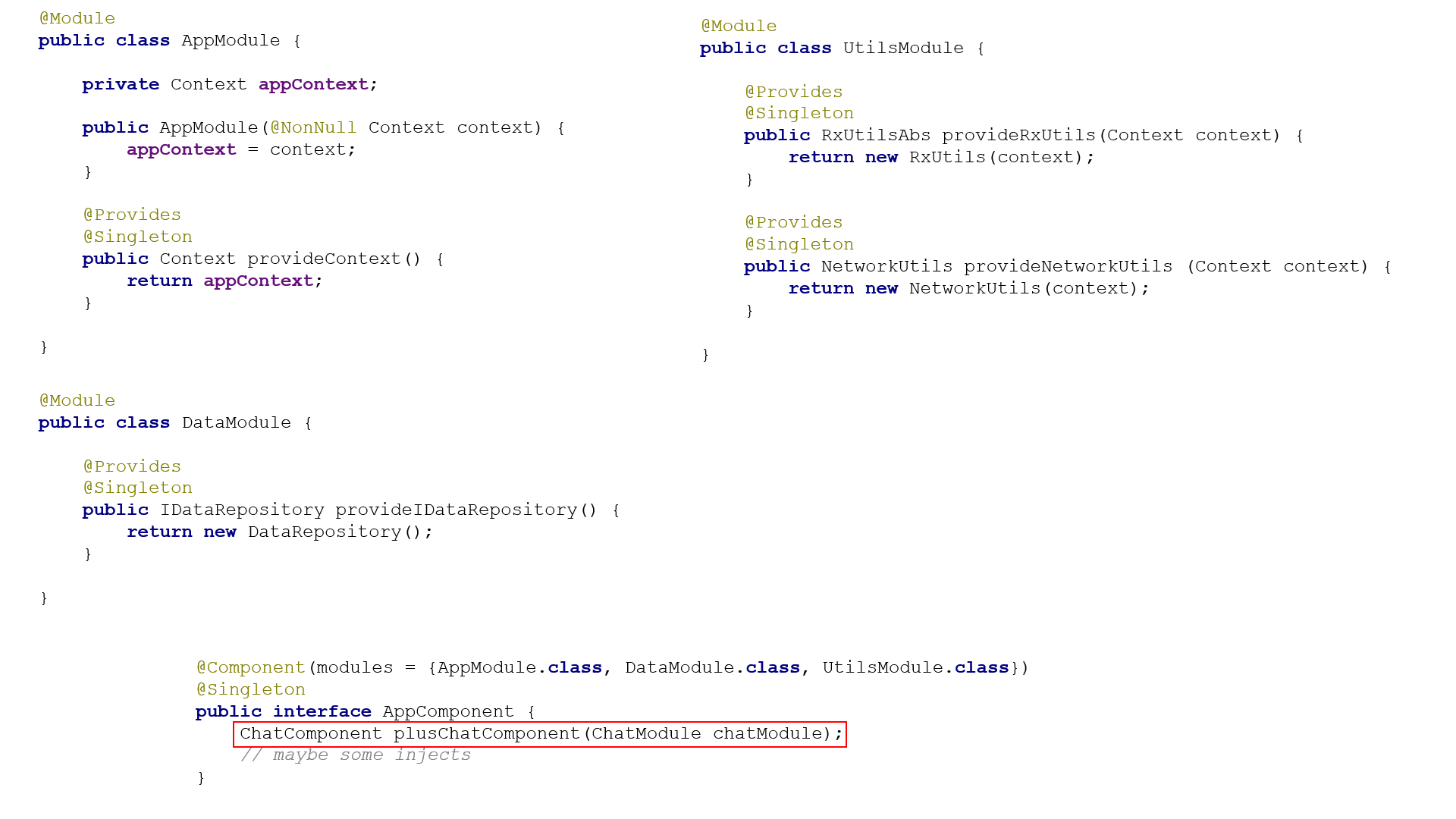 Dagger 2. Часть вторая. Custom scopes, Component dependencies, Subcomponents - 10 image