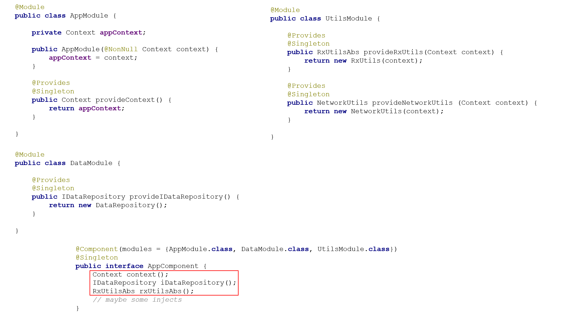 Dagger 2. Часть вторая. Custom scopes, Component dependencies, Subcomponents - 5 image