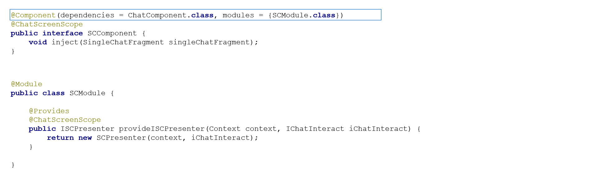 Dagger 2. Часть вторая. Custom scopes, Component dependencies, Subcomponents - 7 image