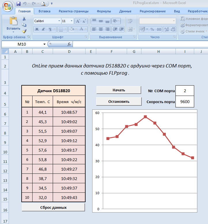 Управление Arduino с помощью Excel - 2