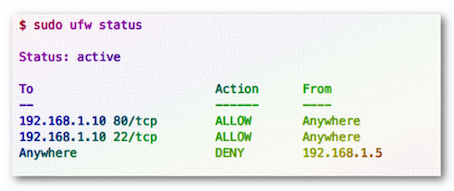 Как заблокировать IP адреса через ufw - 2