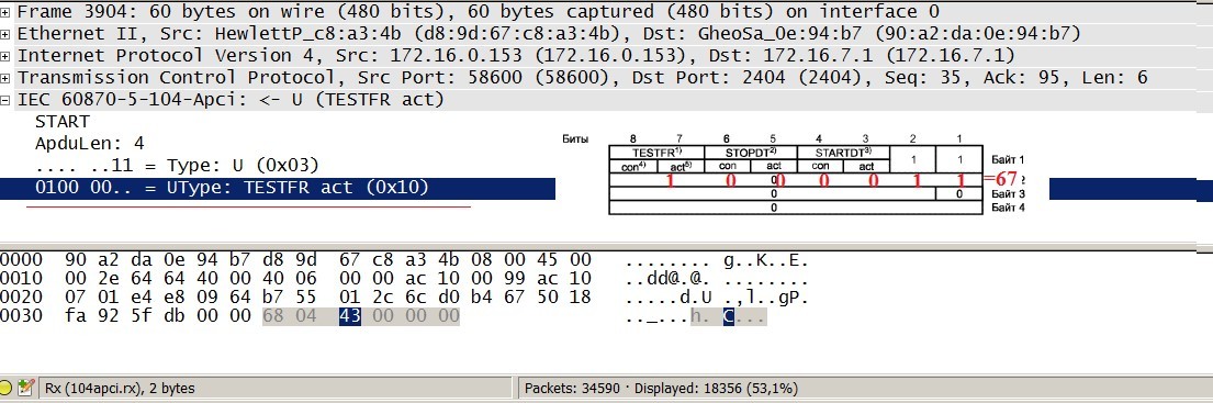 Как я писал библиотеку под МЭК 870-5-104 на Arduino при помощи Wireshark - 23