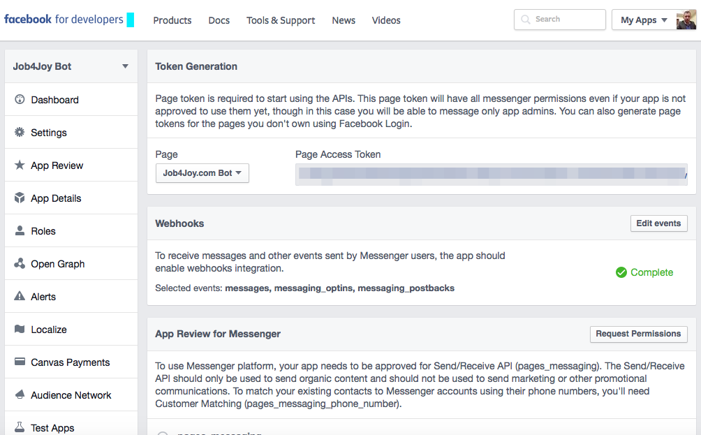 Разработка чат-бота для Facebook Messenger - 3