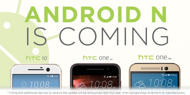 HTC 10, One M9 и One A9 получат обновление до Android N 