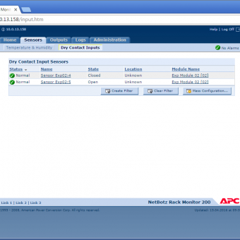 Сравнение систем мониторинга Vutlan SC8100 и APC NetBotz Rack Monitor 200 - 18