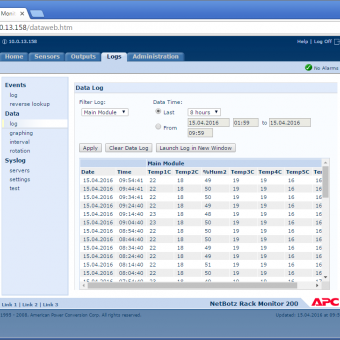 Сравнение систем мониторинга Vutlan SC8100 и APC NetBotz Rack Monitor 200 - 46