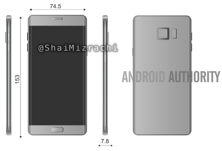 Опубликовано изображение нового Samsung Galaxy Note с размерами	