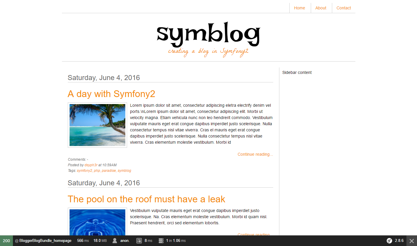 Создание блога на Symfony 2.8 lts [ Часть 4] - 2