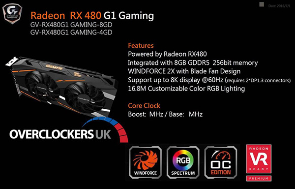 Gigabyte Radeon RX 480 G1 Gaming