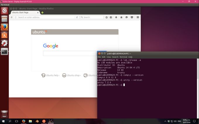 Оболочку рабочего стола Ubuntu Unity запустили в среде Windows 10 - 2