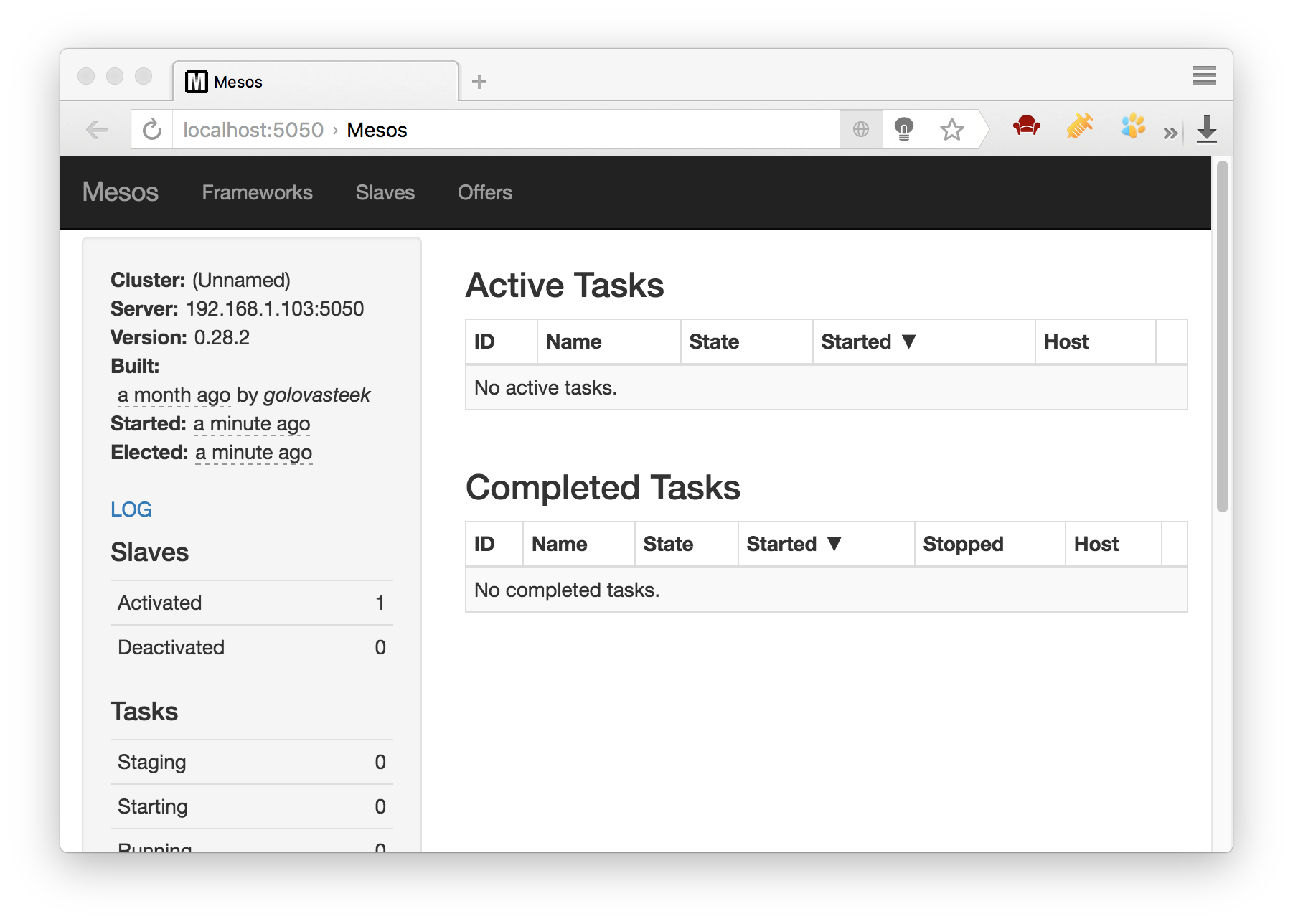 Распределенное выполнение Python-задач с использованием Apache Mesos. Опыт Яндекса - 2 Mesos UI