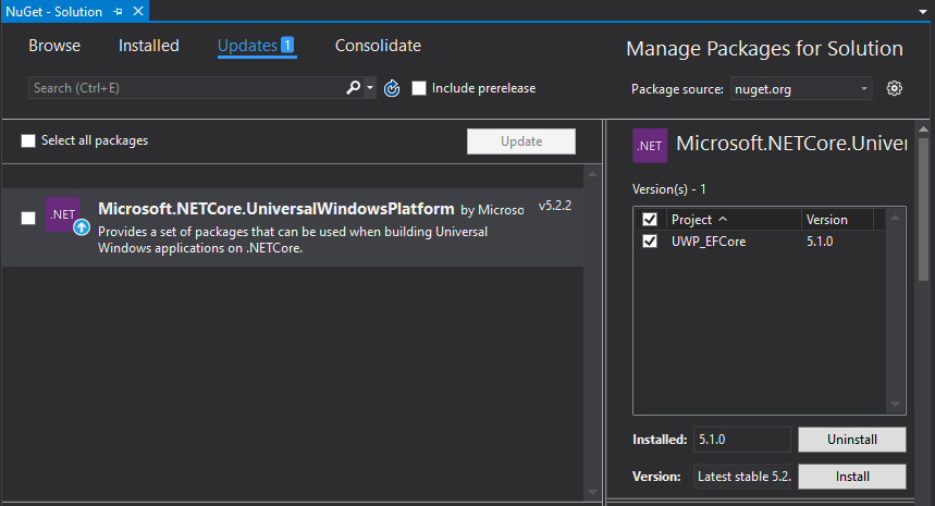 Используем Entity Framework Core с приложением универсальной платформы Windows - 2