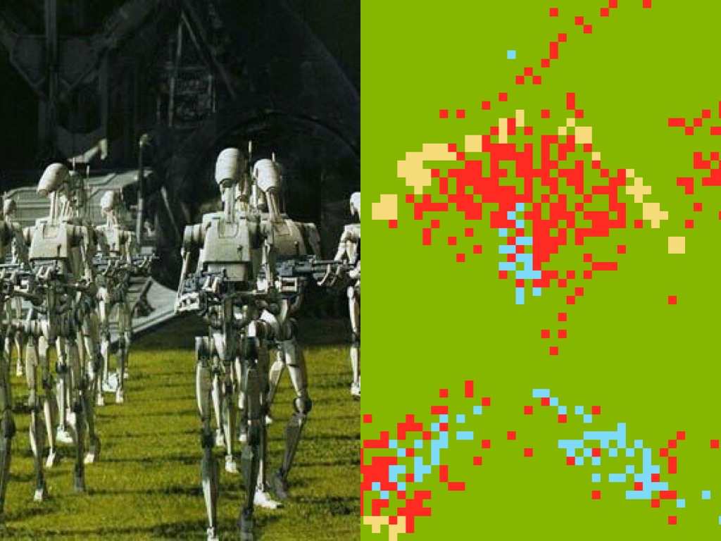 Битва дроидов и джедаев на клеточном автомате - 1