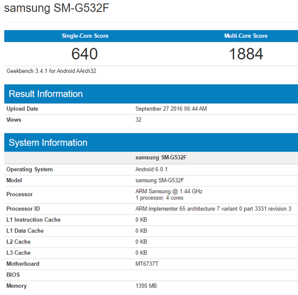 Смартфон Samsung Galaxy Prime получит SoC MediaTek MT6737T