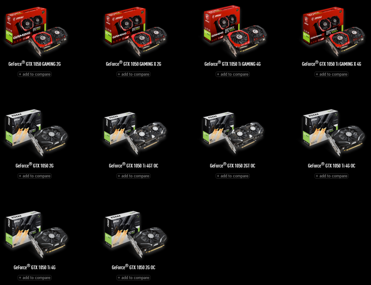 MSI представила сразу 10 видеокарт GeForce GTX 1050 и GTX 1050 Ti - 1